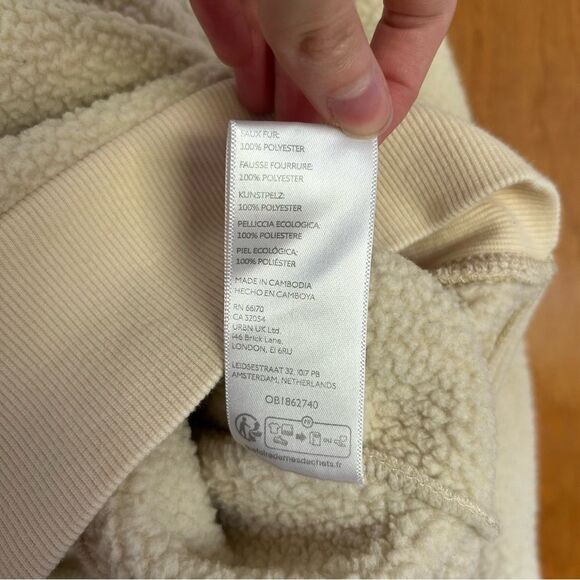 BDG Urban Outfitters Collins Fleece Pullover Sweatshirt Teddy Varsity Preppy XL - Picture 6 of 10